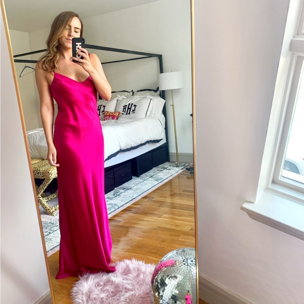 Galvan Chic Fuchsia Maxi Dress